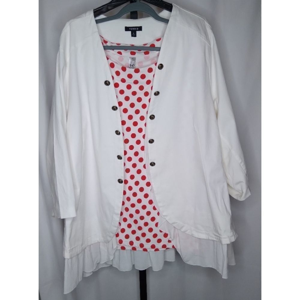 TORRID Ivory Peplum MILITARY JKT 6X